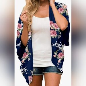 Floral Print Sheer Kimono Cardigan